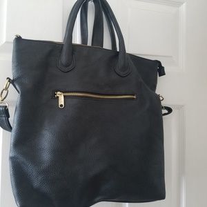 Black Faux Leather Bag